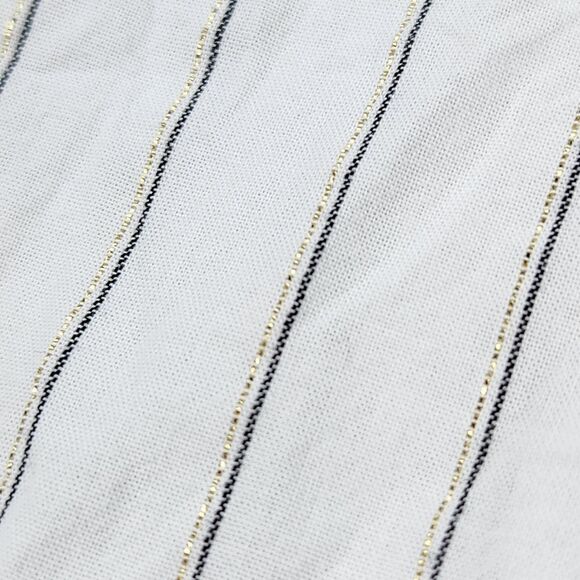 🔺️NYDJ White Pinstripe Button Popover Long Sleeve Top Large - Picture 10 of 14